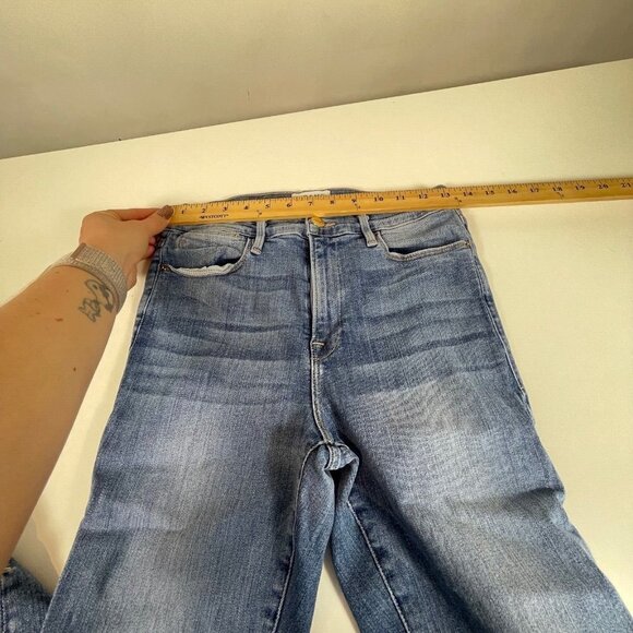 Frame Women Le High Waist Skinny Jeans Blue 30 Denim Pockets Medium Wash Zip USA - Picture 5 of 14